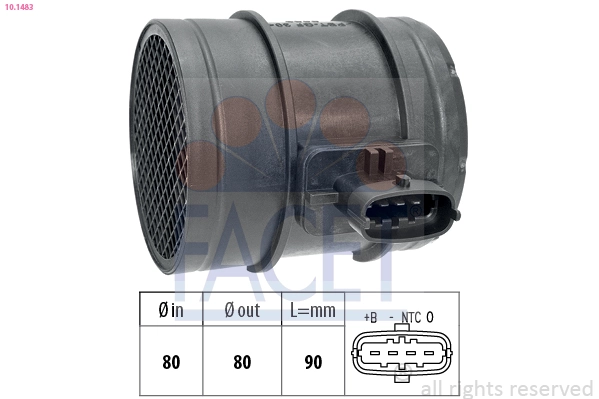 Mass Air Flow Sensor Made in Italy - OE Equivalent 10.1483