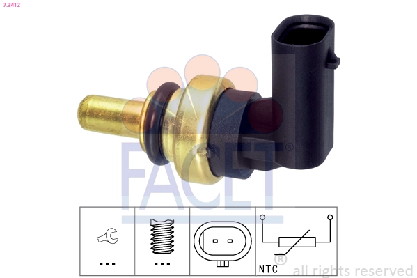 Sensor, coolant temperature Made in Italy - OE Equivalent 7.3412