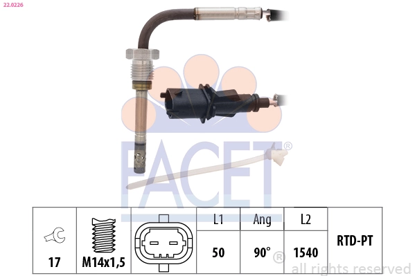 Sensor, exhaust gas temperature Made in Italy - OE Equivalent 22.0226