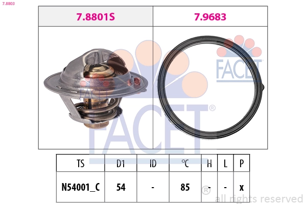 Thermostat, coolant Made in Italy - OE Equivalent 7.8803