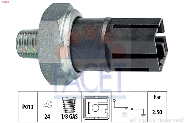 Oil Pressure Switch Made in Italy - OE Equivalent 7.0160