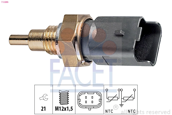 Sensor, coolant temperature Made in Italy - OE Equivalent 7.3286