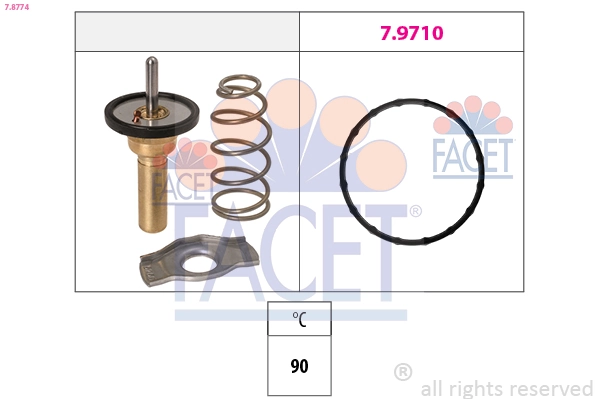 Thermostat, coolant Made in Italy - OE Equivalent 7.8774
