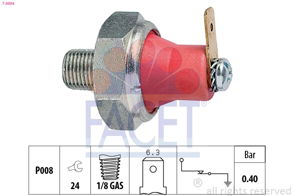 Oil Pressure Switch Made in Italy - OE Equivalent 7.0094