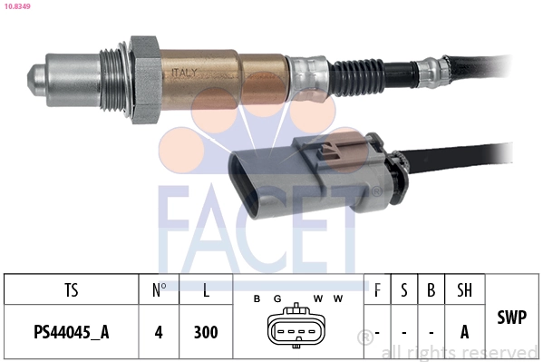Oxygen Sensor Made in Italy - OE Equivalent 10.8349
