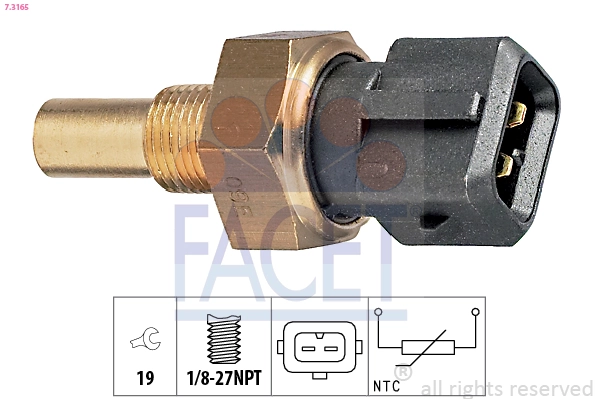 Sensor, coolant temperature Made in Italy - OE Equivalent 7.3165