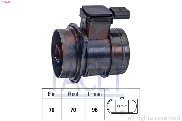 Mass Air Flow Sensor Made in Italy - OE Equivalent 10.1449