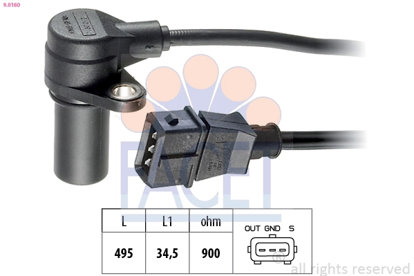 Sensor, crankshaft pulse Made in Italy - OE Equivalent 9.0160