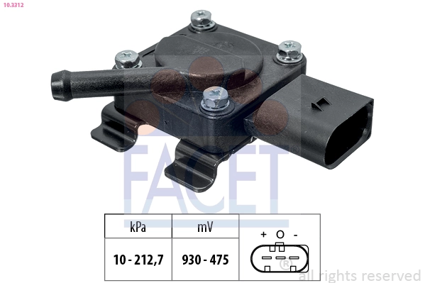 Sensor, exhaust pressure Made in Italy - OE Equivalent 10.3312