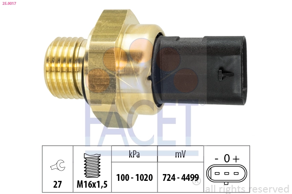 Sensor, oil pressure Made in Italy - OE Equivalent 25.0017
