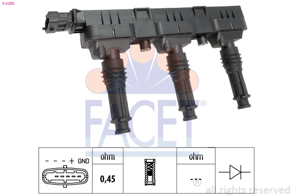 Ignition Coil Made in Italy - OE Equivalent 9.6298