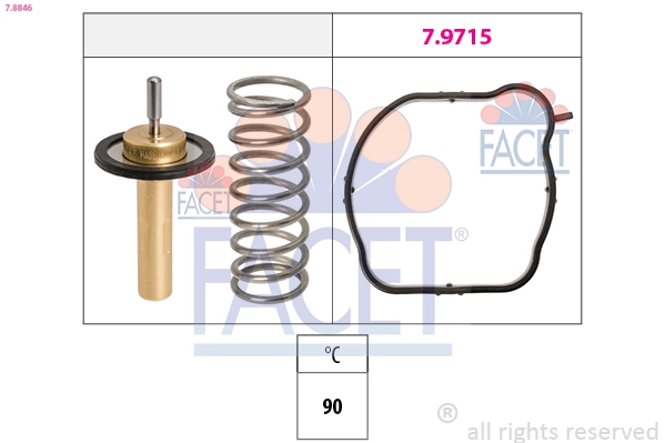 Thermostat, coolant Made in Italy - OE Equivalent 7.8846