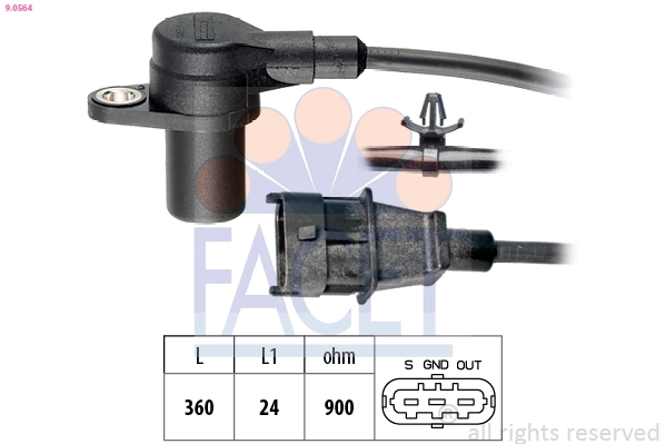 Sensor, crankshaft pulse Made in Italy - OE Equivalent 9.0564