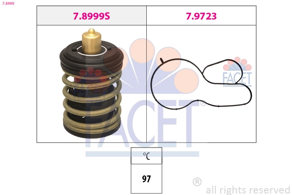 Thermostat, coolant Made in Italy - OE Equivalent 7.8999