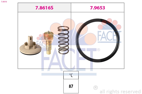 Thermostat, coolant Made in Italy - OE Equivalent 7.8616