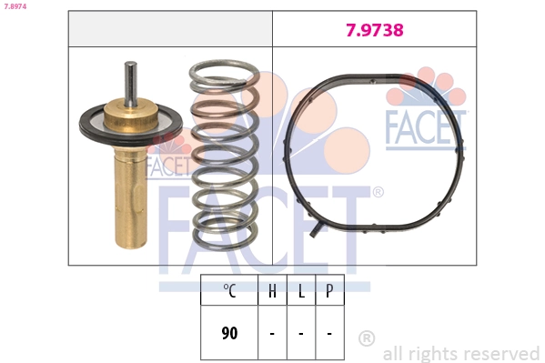 Thermostat, coolant Made in Italy - OE Equivalent 7.8974