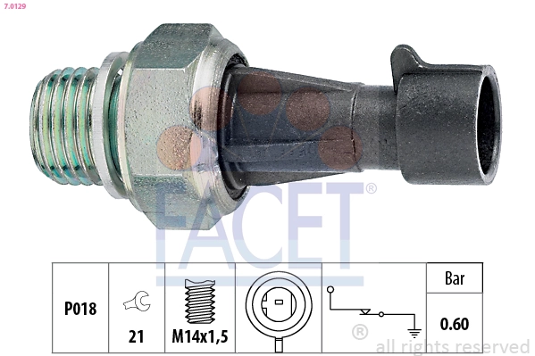 Oil Pressure Switch Made in Italy - OE Equivalent 7.0129