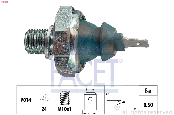 Oil Pressure Switch Made in Italy - OE Equivalent 7.0138