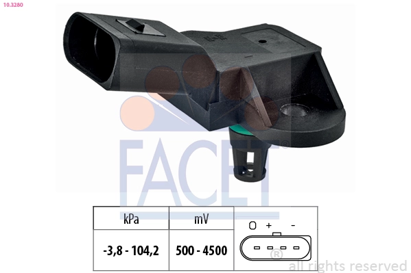 Pressure Sensor, brake booster Made in Italy - OE Equivalent 10.3280