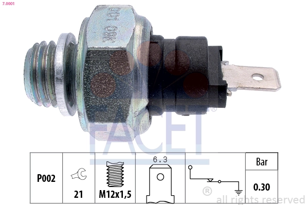 Oil Pressure Switch Made in Italy - OE Equivalent 7.0001