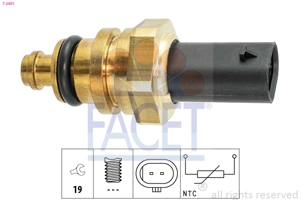 Sensor, coolant temperature Made in Italy - OE Equivalent 7.3401