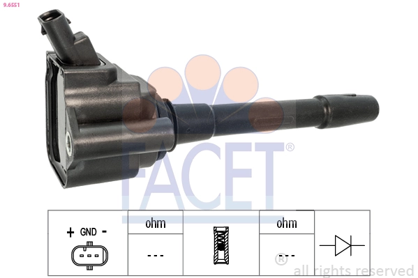 Ignition Coil Made in Italy - OE Equivalent 9.6551