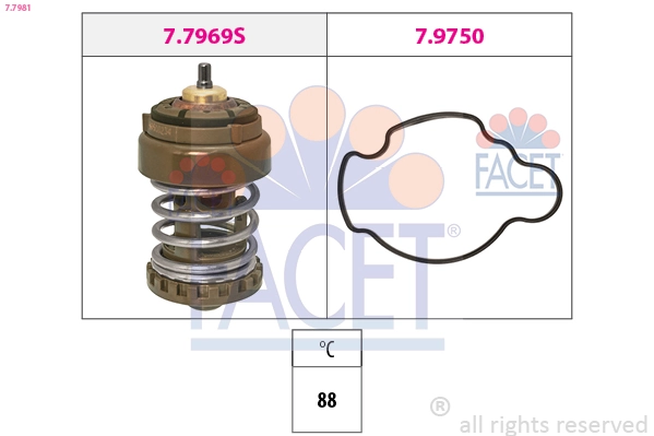 Thermostat, coolant Made in Italy - OE Equivalent 7.7981