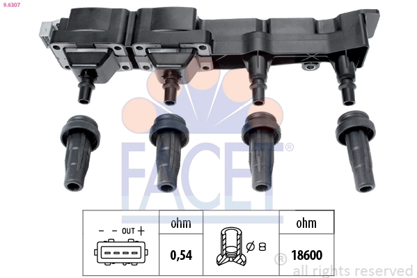 Ignition Coil OE Equivalent 9.6307