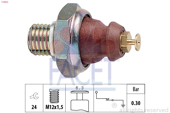 Oil Pressure Switch Made in Italy - OE Equivalent 7.0052