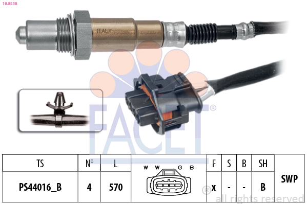 Oxygen Sensor Made in Italy - OE Equivalent 10.8538