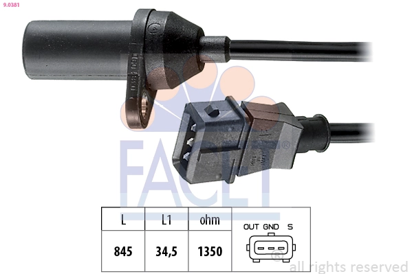 Sensor, crankshaft pulse Made in Italy - OE Equivalent 9.0381