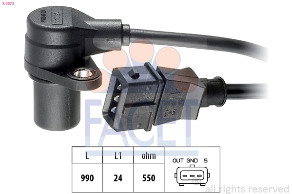 Sensor, crankshaft pulse Made in Italy - OE Equivalent 9.0073