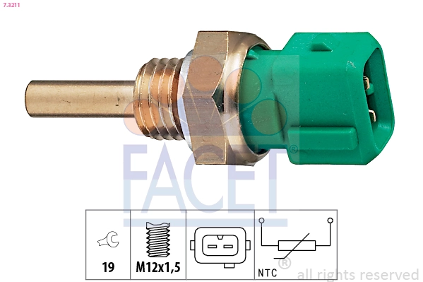 Sensor, coolant temperature Made in Italy - OE Equivalent 7.3211