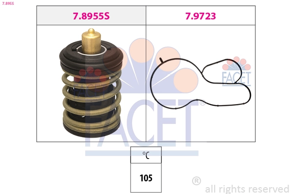 Thermostat, coolant Made in Italy - OE Equivalent 7.8955