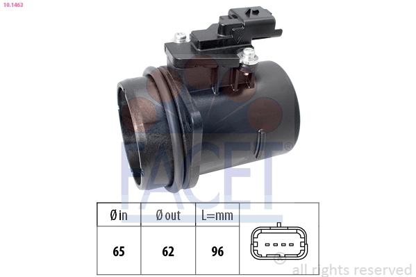Mass Air Flow Sensor Made in Italy - OE Equivalent 10.1463