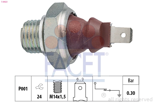 Oil Pressure Switch Made in Italy - OE Equivalent 7.0023