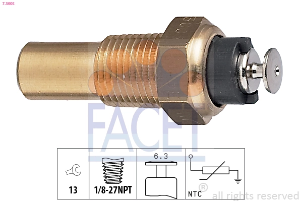 Sensor, coolant temperature Made in Italy - OE Equivalent 7.3005