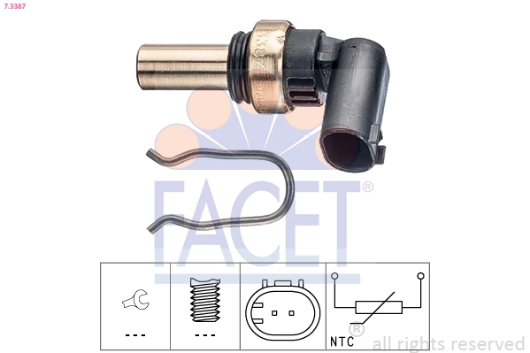 Sensor, coolant temperature Made in Italy - OE Equivalent 7.3387
