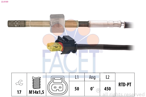 Sensor, exhaust gas temperature Made in Italy - OE Equivalent 22.0189