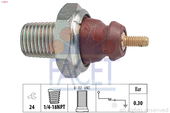 Oil Pressure Switch Made in Italy - OE Equivalent 7.0011