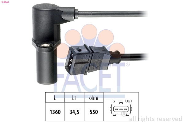Sensor, crankshaft pulse Made in Italy - OE Equivalent 9.0040