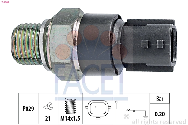 Oil Pressure Switch Made in Italy - OE Equivalent 7.0189