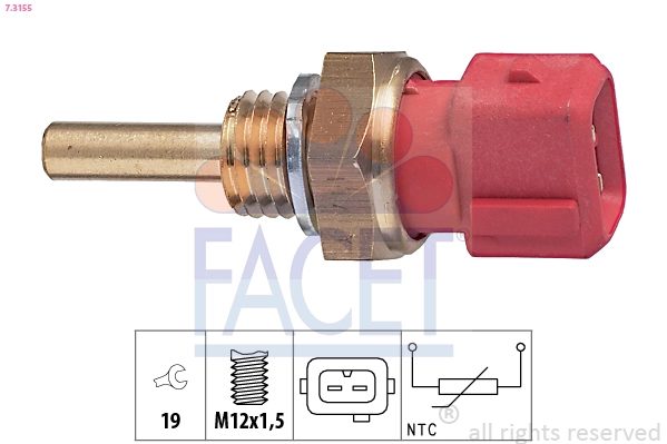 Sensor, coolant temperature Made in Italy - OE Equivalent 7.3155