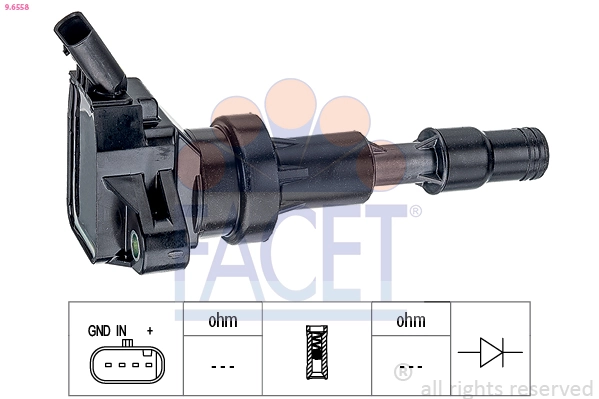 Ignition Coil Made in Italy - OE Equivalent 9.6558