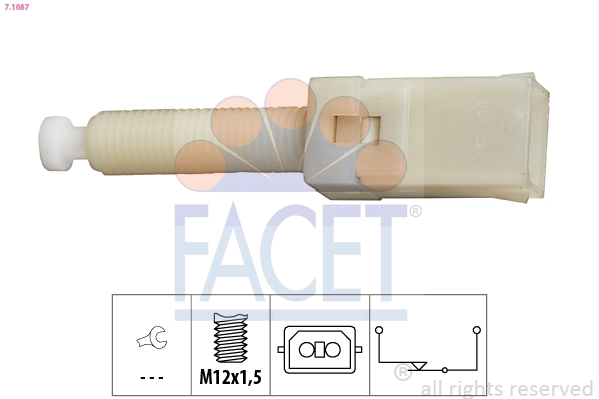 Stop Light Switch Made in Italy - OE Equivalent 7.1087