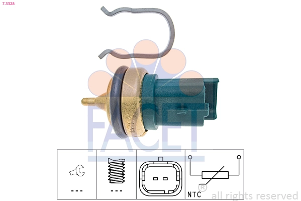 Sensor, coolant temperature Made in Italy - OE Equivalent 7.3328