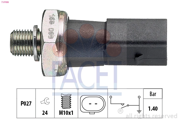 Oil Pressure Switch Made in Italy - OE Equivalent 7.0168
