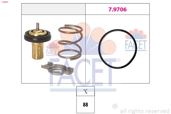 Thermostat, coolant Made in Italy - OE Equivalent 7.8822