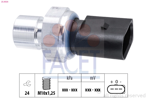 Pressure Switch, air conditioning Made in Italy - OE Equivalent 25.0026