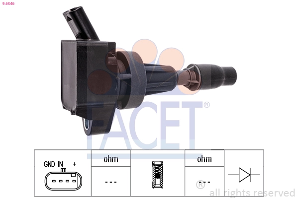 Ignition Coil Made in Italy - OE Equivalent 9.6546